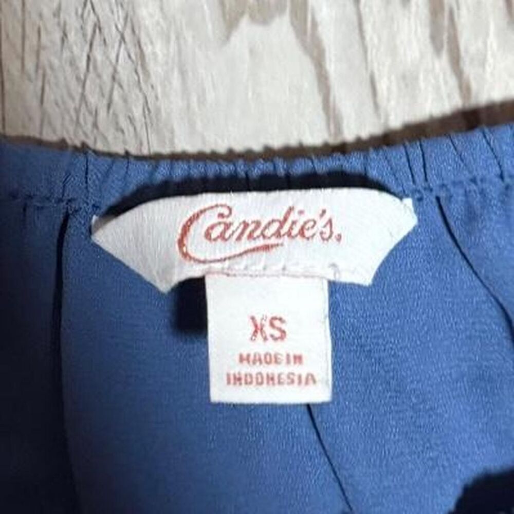 Candie-s Women's Blue and Navy Blouse - Picture 3 of 4